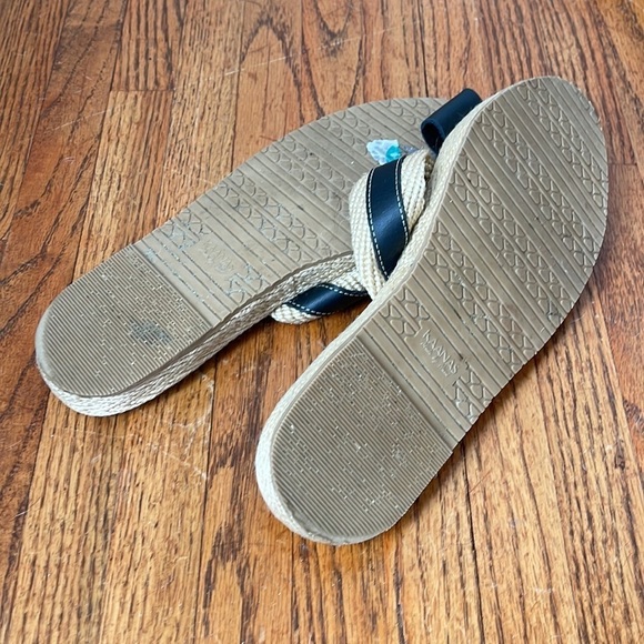 KAANAS Women's Malta Black Cream Double Strap Platform Slide Sandal Size 8 - Picture 6 of 7